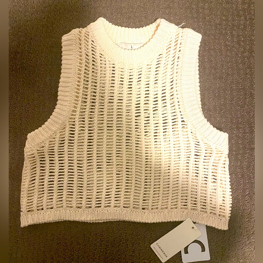 NWT Commense crochet crop top, size large